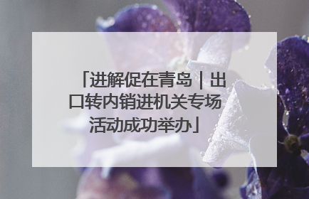 进解促在青岛｜出口转内销进机关专场活动成功举办