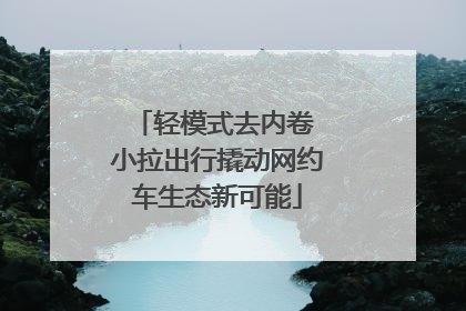 轻模式去内卷 小拉出行撬动网约车生态新可能