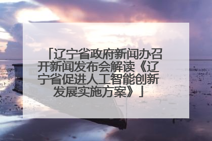 辽宁省政府新闻办召开新闻发布会解读《辽宁省促进人工智能创新发展实施方案》