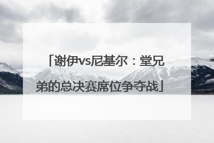 谢伊vs尼基尔：堂兄弟的总决赛席位争夺战