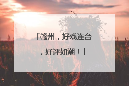 赣州，好戏连台，好评如潮！