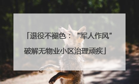 退役不褪色：“军人作风”破解无物业小区治理顽疾