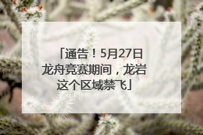 通告！5月27日龙舟竞赛期间，龙岩这个区域禁飞