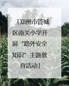 郑州市管城区南关小学开展“路外安全知识”主题教育活动