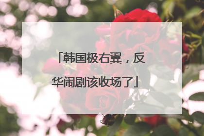 韩国极右翼，反华闹剧该收场了