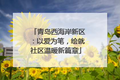 青岛西海岸新区：以爱为笔，绘就社区温暖新篇章