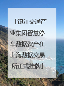 镇江交通产业集团智慧停车数据资产在上海数据交易所正式挂牌