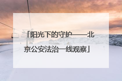 阳光下的守护——北京公安法治一线观察