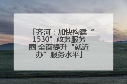 齐河：加快构建“1530”政务服务圈 全面提升“就近办”服务水平