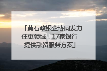 黄石政银企协同发力住更领域，17家银行提供融资服务方案