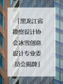 黑龙江省勘察设计协会冰雪创意设计专业委员会揭牌