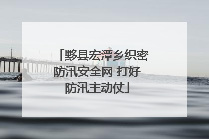 黟县宏潭乡织密防汛安全网 打好防汛主动仗