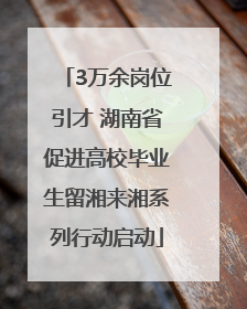 3万余岗位引才 湖南省促进高校毕业生留湘来湘系列行动启动