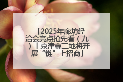 2025年廊坊经洽会亮点抢先看（九）丨京津冀三地将开展“链”上招商