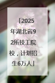 2025年湖北省92所技工院校，计划招生6万人