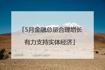 5月金融总量合理增长 有力支持实体经济