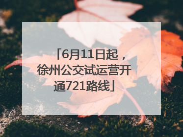 6月11日起，徐州公交试运营开通721路线